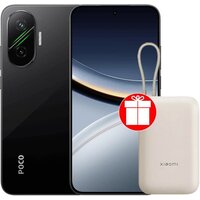 POCO F7 12GB/512GB международная версия (черный) + пауэрбанк Xiaomi Power Bank P15ZM 10000mAh (бежевый) по акции