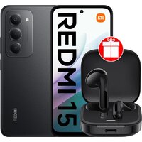 Xiaomi Redmi 15 4G 8GB/256GB международная версия (черный) + наушники Xiaomi Redmi Buds 6 Active M2344E1 (черный) по акции