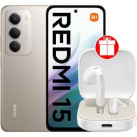 Xiaomi Redmi 15 4G 6GB/128GB международная версия (титановый) + наушники Xiaomi Redmi Buds 6 Active M2344E1 (белый) по акции